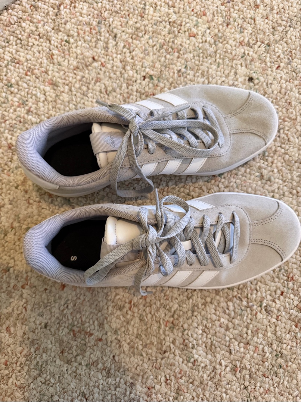 Adidas Women’s Light Gray Suede Low-Top Sneakers